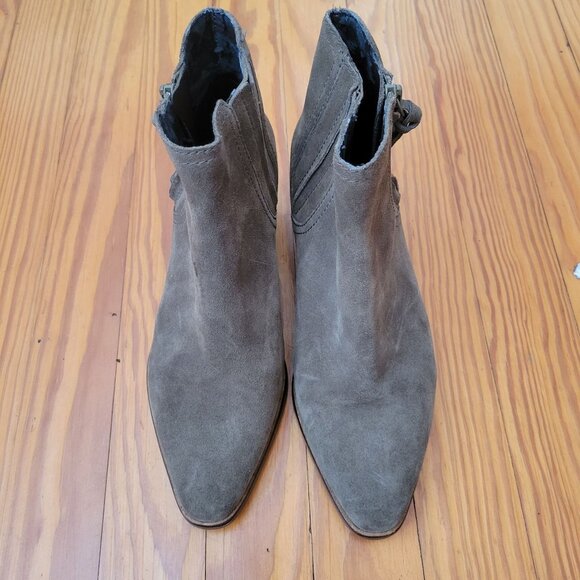 Cole‎ Haan 8B Green Suede Leather Ankle Boots Booties - Picture 6 of 11